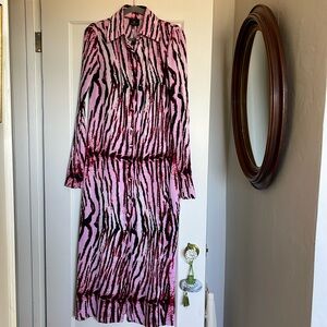 Designer pleated maxi dress